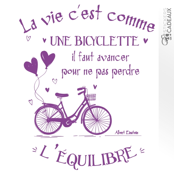 Sticker La vie est comme une bicyclette