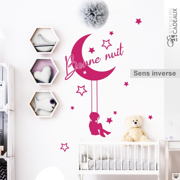 Stickers Personnalisé Bonne nuit bébé - Autocollant muraux et deco