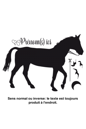 Sticker personnalisable Cheval au clair de lune
