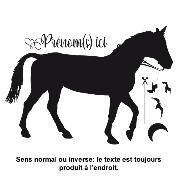 Sticker personnalisable Cheval au clair de lune