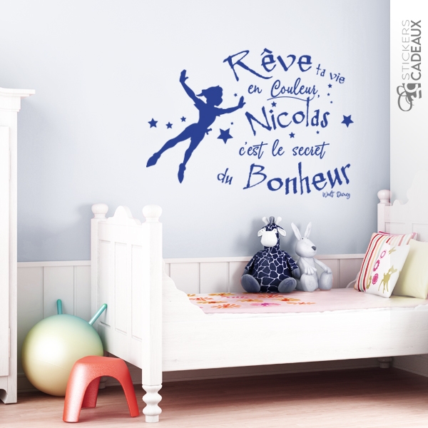 Sticker personnalisable rêve ta vie en couleur Boy