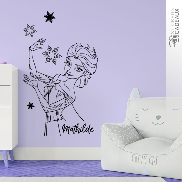 Sticker personnalisable Reine des Neiges Elsa