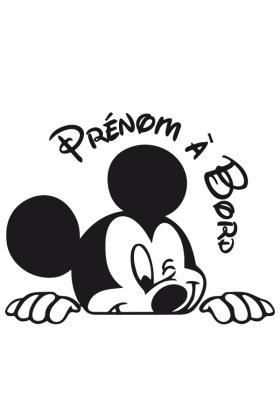 Autocollant à bord Mickey clin d'oeil