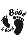 Autocollant bébé à bord Petits Pieds