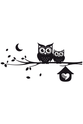 Sticker Famille Hiboux