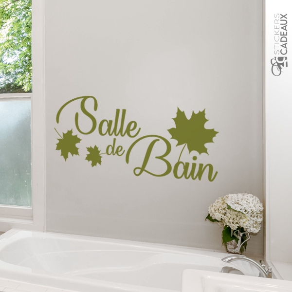 Sticker Salle de Bain Feuilles d'érable