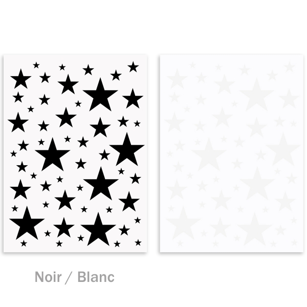 Stickers étoiles pack 2 couleurs - 2 planches 40x55cm - 110 étoiles