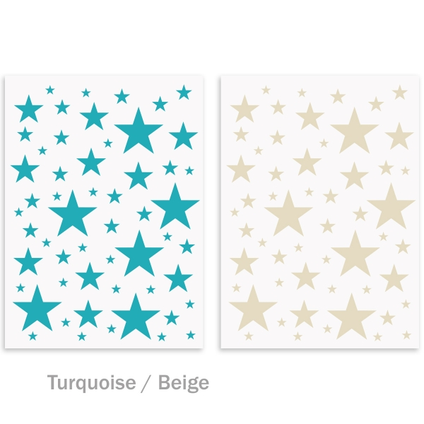 Stickers étoiles pack 2 couleurs - 2 planches 40x55cm - 110 étoiles