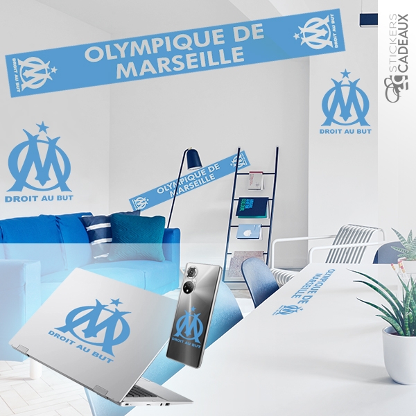 😍 Sticker Olympique de Marseille effet maillot OM – stickers foot